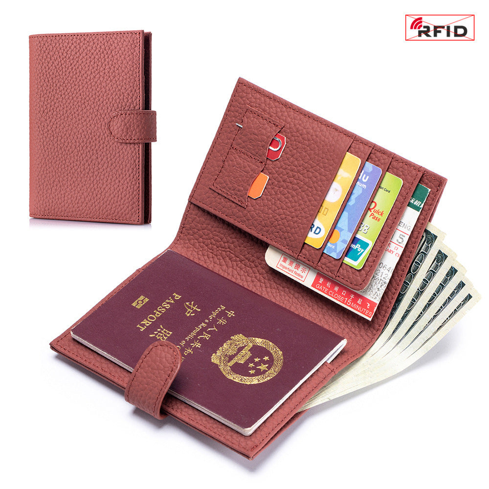 Porte cartes en cuir RFID