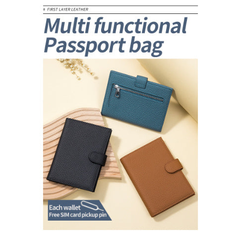Porte cartes en cuir RFID