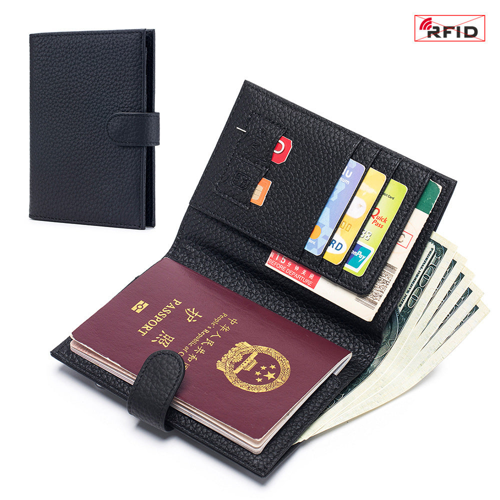 Porte cartes en cuir RFID